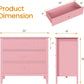 Mayincolor Fluted 32ch Wide Nightstand for Bedroom, Large Pink Nightstand with 3 Drawer, Modern End Table, Wood Beside Table for Home and Office