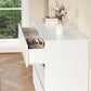May in Color 6 Drawer Dresser with Charging Station for Bedroom, White