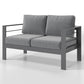 Superjoe Outdoor 2-Seat Patio Aluminum Loveseat Sofa Couch Furniture with Light Grey Cushions, Grey