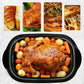 24 Quart Electric Roaster Oven, Stainless Steel Buffet Turkey Roaster Oven with Self-Basting Lid Removable Pan, Red