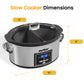 Heynemo 6 Qt Programmable Slow Cooker with 2-in-1 Silicone Liners and Digital Timer - Silver