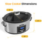 Heynemo 6 Qt Programmable Slow Cooker with 2-in-1 Silicone Liners and Digital Timer - Silver