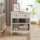 RoyalCraft Rattan Storage Cabinets, Accent Boho Storage Cabinet with 2 Drawers and 2 Shelves, Multipurpose Modern Storage Cabinet for Living Room, Entryway, Front Hall, Hallway