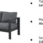 Superjoe Outdoor 2 Seats Patio Aluminum Sofa Furniture, All-Weather Couch Loveseat Gray Metal Chair with Cushions, Dark Grey