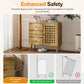 RoyalCraft Accent Cabinet with Doors, Entryway Cabinet with Oak Legs, Wooden Decorative Sideboard with Adjustable Shelf & Doors for Living Room (Natural With Door & 3 Drawers, 2)