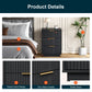 Heynemo Low 3-Drawer Dresser Set of 2, Modern Storage Cabinet with Wavy Drawers for Bedroom, Hallway, or Living Room, Black