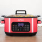 Heynemo 6.5QT Digital Multi Cooker, 12-in-1 Slow Cooker & Roaster with Timer, Temp Control, Delay Start, Nonstick Pot, Red