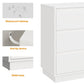 May in Color White Nightstand Set of 3, Bedroom End Table with 3 Drawers, Bedside Table