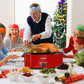 Superjoe 26 QT Electric Roaster Oven, Stainless Steel, Self-Basting Lid Removable Insert Pot for Gathering and Dining, Red