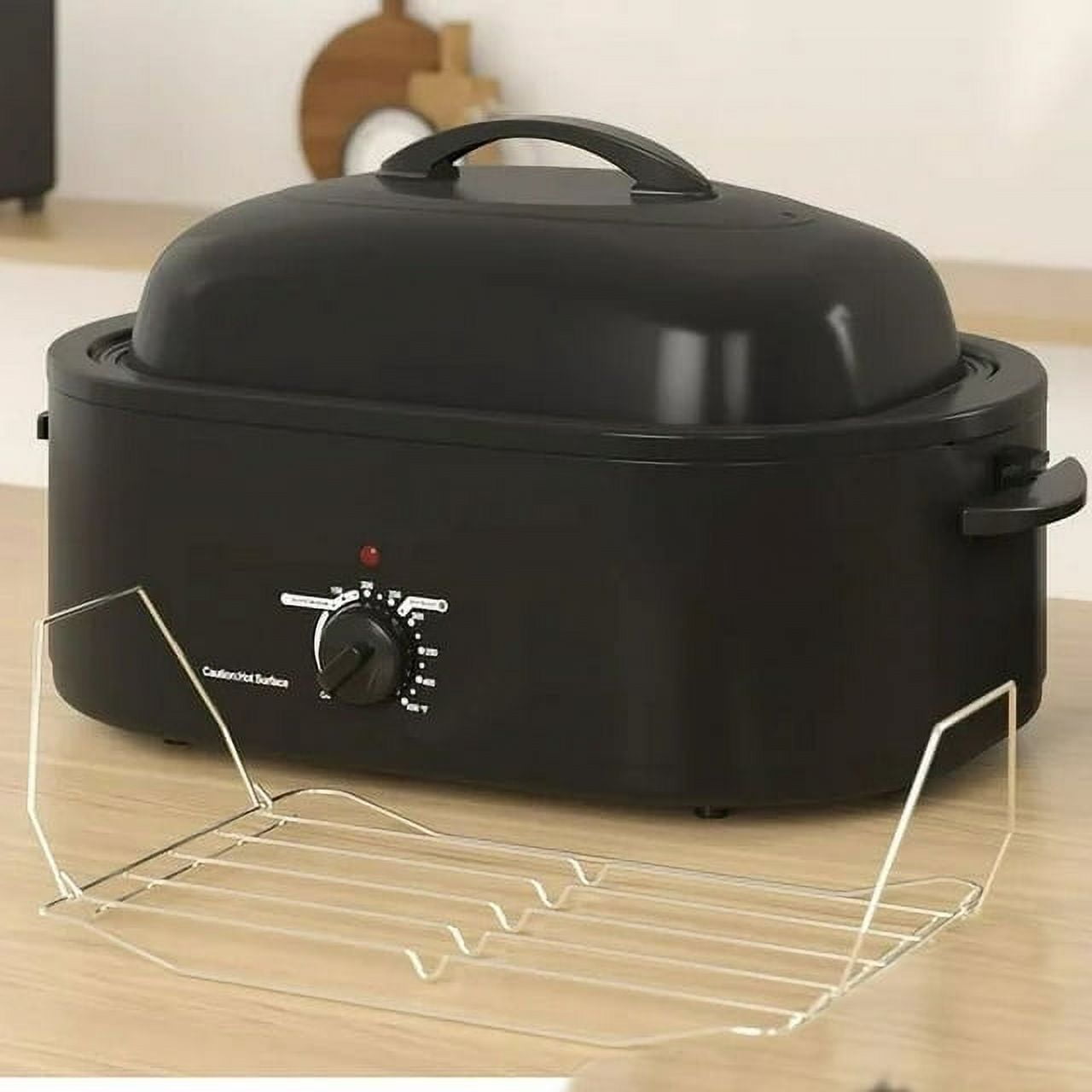 Superjoe 18 QT Electric Roaster Oven, Stainless Steel Roaster Pan for Turkey with Removable Insert Pot, Black