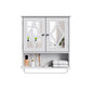 RoyalCraft Bathroom Medicine Cabinet with Mirror, Vanity Wall Mounted Storage Cabinet with Adjustable Shelves and Towel Bar, Hanging Wall Cabinet for Bathroom, Laundry, Living Room, White