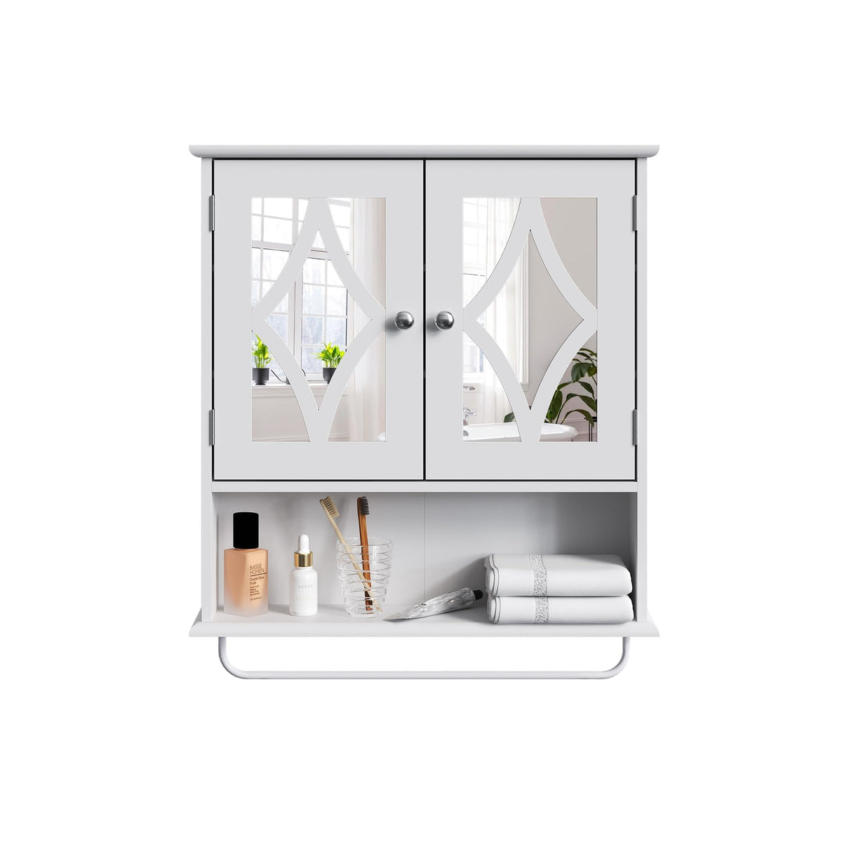 RoyalCraft Bathroom Wall Cabinet with Mirror, Wall Mount Bathroom Storage Cabinet, Adjustable Shelves