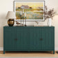 Heynemo Modern Sideboard Buffet Cabinet, 60'' Green Credenza with 4 Doors and Adjustable Shelves, Kitchen Buffet Table Coffee Bar Wine Bar Cabinet for Dining Room, Living Room, Forest Green