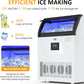 Heynemo Commercial Ice Maker Machine, 265LBS/24H, 55LBS Storage Bin, Stainless Steel Under Counter Ice Machine for Restaurants, Bars, and Home Use, Includes Water Filter, Scoop, and Hose