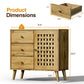 RoyalCraft Accent Cabinet with Doors, Entryway Cabinet with Oak Legs, Wooden Decorative Sideboard with Adjustable Shelf & Doors for Living Room (Natural With Door & 3 Drawers, 2)
