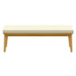RoyalCraft Acacia Patio Bench, Upholstered Bench with Thick Cushion, Modern Wood Outdoor Dining Bench for Porch, Backyard, Garden, Indoor, Beige