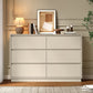 Heynemo Dresser with 6 Drawers for Bedroom, Chest of Drawer with Charging Station for Living Room, Beige