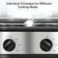 Superjoe Dual Pot Slow Cooker 2x1.25 qt Food Warmer with Adjustable Temp Slow Cooker Buffet Server Stainless Steel