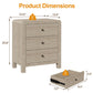 May in Color Modern Chest of Drawers Set of 2, with Rounded Table Corners, Natural Wood
