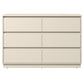 May in Color 6 Drawer Dresser with Charging Station for Bedroom, Beige