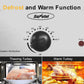 Superjoe 14QT Electric Roaster Oven with Self-Basting Lid, Removable Pan and Rack, Stainless Steel, Silver