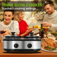 Superjoe 2.5QT Dual Pot Electric Slow Cooker, Stainless Steel Buffet Server Food Warmer Slow Cooker With Adjustable Temp Removable Lid Rests, Black