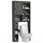 RoyalCraft Over The Toilet Storage Cabinet, Farmhouse Storage Cabinet Over Toilet with Sliding Barn Door, Home Space-Saving Toilet Rack, Behind Toilet Bathroom Organizer for Bathroom, Dark Grey