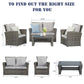 Superjoe 4 Pcs Outdoor Patio Furniture Sets,Wicker Conversation Set Rattan Sofa with Coffee Table and Cushions, Gray