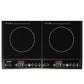 Heynemo Portable Dual Induction Cooktop, 1000W+800W Electric Double Burner Induction Cooker Hot Plate 8 Power 8 Temperature Settings, Countertop Burner with Timer, Black