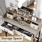 Royalcraft Makeup Vanity Table Set with Sliding Lighted Mirror