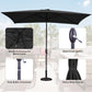 Mayincolor 6.5 x 10 Ft Rectangular Patio Umbrella Aluminum Pole, Outdoor Table Market Umbrella with Crank, 6 Steel Ribs, Polyester Canopy, Black