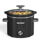 2QT Small Slow Cooker with Removable Ceramic Pot, 3 Heating Settings, Dishwasher-Safe Glass Lid, Black