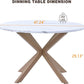 Royalcraft 47" Round Dining Table, Mid Century Modern Table for 4-6 Person£¬White