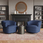 Swivel Accent Chair, Fully Assembled Round Barrel Chairs, Oversized Upholstered Armchair with 360-Degree Base, Modern Club Chair for Living Room, Bedroom, Office