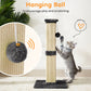 Heynemo 32-Inch Cat Scratching Post with Hanging Ball Toy, Tall Sisal Scratch Post for Indoor Cats, Cat Scratcher for Kittens & Large Cats, Grey