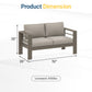 ROYALCRAFT Patio Furniture Metal Loveseat, Metal Outdoor Chairs with Upgraded Cushions, All-weather Outdoor 2 Seats Sofa Couch for Balcony, Garden, Deck, Backyard, Beige