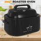 CozyHom 26 Quart Electric Roaster Oven Stainless Steel Turkey Roaster Oven, Self-Basting Lid Removable Insert Pot, Black