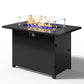 Heynemo 43" Outdoor Propane Fire Pit Table with Waterproof Cover, 2-in-1 50,000 BTU Gas Fire Table with Lid & Decorative Lava Rocks