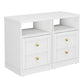 Heynemo white Nightstand with Storage Shelf & Door, Faux Drawer Design End Table, Compact Side Table for Bedrooms, Dorm Rooms & Small Spaces, Set of 2