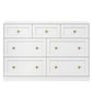 May in Color Dresser for Bedroom with 7 Drawers, Wood Drawer Organizer for Bedroom, Living Room, Hallway, White