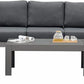 Superjoe Outdoor 2 Seats Patio Aluminum Sofa Furniture, All-Weather Couch Loveseat Gray Metal Chair with Cushions, Dark Grey