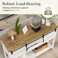 May in Color 46" Entryway Table with Storage, Farmhouse Console Table, for Hallway, Living Room,White and Rustic Oak