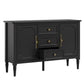 Heynemo Storage Cabinet with 2 Doors & 3 Drawers, Sideboard Cabinet with Adjustable Shelves, Ideal for Entryway, Living Room, Dining Room, Black