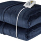 Royalcraft Electric Heated Blanket, 84" x 62" Twin Size Electric Blanket with 10 Heating Levels and 12 Hours Auto-Off, Soft Flannel Blanket with ETL Certification,Blue