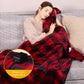 Superjoe Electric Throw Heated Blanket, Double-Layer Flannel, 4 Heat Settings and Auto-off, 60" x 50", Red Plaid
