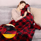 SUNVIVI 50" x 60" Electric Blankets Heated Throw Soft Flannel Heating Blanket with 4 Hours Auto Off, 5 Years Warranty, ETL Certified, Machine Washable, Red & Black