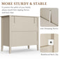 May in Color Large Fluted 3 Drawer Dresser, Wide Modern Nightstand Cabinet for Bedroom, Living Room, Entryway, Beige