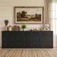 May in Color Dresser for Bedroom with 7 Drawers, Wood Drawer Organizer for Bedroom, Living Room, Hallway, Black