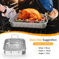 Sunvivi 15.6" Roasting Pan with V-Shaped Rack, Deep Stainless Steel Turkey Roaster, Dishwasher Safe