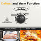 Sunvivi Roaster Oven with Self-Basting Lid, 14qt Electric Roaster with Removable Pan & Rack, Turkey Roaster Oven with Defrost & Warm Function, Stainless Steel, White